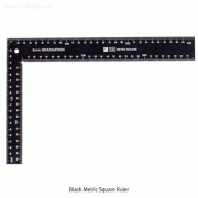 SB® Metric Square Ruler, Black & Silver, Rust-proof, w300×L200mm<br>With White & Black Graduation, Heat Treatment, Durability, 직각자