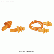 3M® “1260 & 1270” Reusable 3-fin Ear Plug, Universal-Fit, One size fits all, 25dB<br>Made of PU-Foam, Easy Cleanup with Soap & Water, ANSI-compliance, 재사용 만능 귀마개