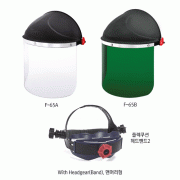 Otos® Safety PC Comfort Face-shield, High Impact Polycarbonate, with or without Headgear(Band)<br>Ideal for Protection of Chemical Splash·Heat·Impact·Welding·99.9% UV, 편리한 PC 보안면