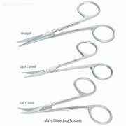 Hammacher® Premium Micro Dissecting Scissors, WironitTM Special Non-magnetic/Rust-free Stainless-steel, L110mm<br>With Sharp-Sharp Tip, Highest Elasticity and Toughness, <Germany-Made> 프리미엄 마이크로 해부용 가위, 독일제, 비자성/비부식 특수스텐