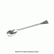 Bochem® Laboratory Spatula-Spoon, High Grade Stainless-steel, L150~300mm<br>With 1-side Blade, Non-magnetic, Polished Surface, 랩-스푼, 비자성/비부식