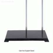 Cast-Iron Support Stand, Rectangular, Good for Burette Stand<br>With ① Center- & ② Side-Hole for Rod Φ10×h570 & 650mm, 4각 철제 스탠드