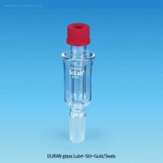 SciLab® DURAN glass Lubri-Stir-Guide/Seal, for Φ8 & Φ10mm shafts, 24/40 & 34/45 Joint<br>With Red PBT Opentop Screwcap & PTFE/Silicone O-ring Seal, 루부리 스터러 씰