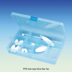 PTFE Oval-type Stirrer Bar-Set, for Lab & Industry, L10~70 mm, 12pcs/set<br>Excellent for Chemical and Corrosion Resistance, PTFE Oval-type 마그네틱바 세트