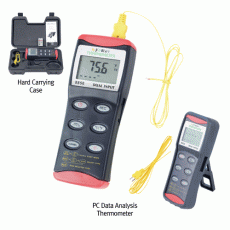 DAIHAN® RS232/PC Data Analysis Thermometer “THE7”, with Dual Input & Multiple-Type Probe, Compatible<br>With Time Clock/Backlight, K·J·T·R·S·E-Probe in Use, -200℃+1370℃ in K-Type, 2채널 다기종 센서 수용 온도계