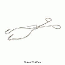SciLab® Dish Safety Tong, Stainless-steel, Grip Capa. Φ65~120mm, L280mm<br>With 3-Safety Hooks to Hold Dish, Polished Surface, 증발접시 집게