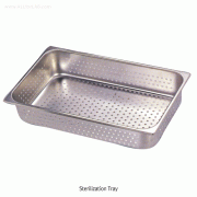 Sterilization Tray, All Perforated Stainless-steel, Seamless, Smooth-contour, 4.4~20.1Lit<br>For Disinfection·Cleaning·Drying, High Quality, <Korea-Made> 전체 천공 소독/세척용 트레이