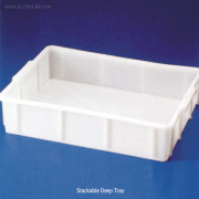 Kartell® HDPE Deep Tray, Stackable, White, 10·16·20Lit<br>Made of High-density Polyethylene(HDPE), -50℃+105/120℃, <Italy-Made> HDPE 大형 딥 트레이, 백색