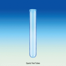 Quartz Test Tube, with 1.5 thickness, Φ10×h75 to Φ18×h165 mm<br>Without Graduation, max 1250℃ in use, Softening Point 1680℃, 석영 시험관