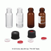 SciLab® 8-425 Screwtop 2㎖/Φ12×32 Autosampler Vial “Pack-Set”, with Opentop Cap & Pre-Slit Septa<br>Clear & Amber, for Chromatography, Boro-glass 5.1, 2㎖ 스크류탑 오토샘플러 바이알세트, 12×32