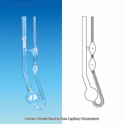 “witeg” Cannon-Fenske Routine Flow Capillary Viscometer, for Transparent, Forming & Liquids Mixture, ASTM/ISO<br>With Individual Certificate of Calibration, Constant K-value, with Ring Mark, Constant, 기본형 캐논-펜스케 점도계, 투명 액상용