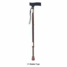 Adjustable Walking Stick, with 1- & 4-Legged Type, Medicaluse<br>Ideal for Helping the Elderly Walk, with Wrist Strap, 길이 조절가능 보행 보조 지팡이, 재활 및 노인용, 2단/다족형