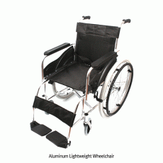 Aluminum Lightweight Wheelchair, for the Elderly, the Disabled and Limited Pedestrians, 12kg, Medicaluse<br>With Fixed Armrests, Backrest, 휠체어, 팔걸이 고정형, 컴팩트 타입, 일반형